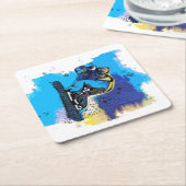 Big Air springt! - Snowboarden Rechteckiger Pappuntersetzer (angewinkelt)