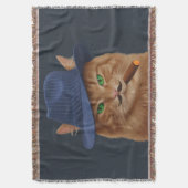 Big Al "The Paw-Father" Cat Woven Throw Blanket Decke (Vorderseite Vertikal)