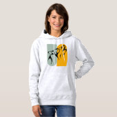 Big Alpha Retro Gray Moon Wolf Howling Design Hoodie (Vorne ganz)