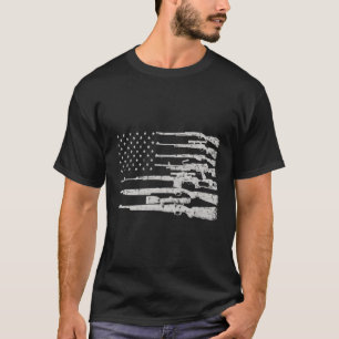 Big American Flag mit Maschinengewehren 2A Flag T-Shirt