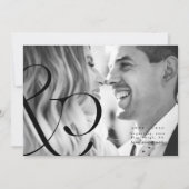 Big Amperand Black Whit Save the Date Fotokarte Einladung (Vorderseite)