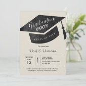 Big and Bold Cap Abschluss Einladung (Stehend Vorderseite)