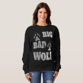 BIG and evil wolf disstressed paw print Sweatshirt (Vorne ganz)