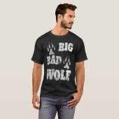 BIG and evil wolf disstressed paw print T-Shirt (Vorne ganz)