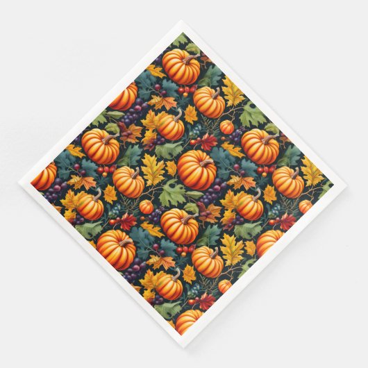 Big and Little Fall Pumpkins Serviette (Ecke)