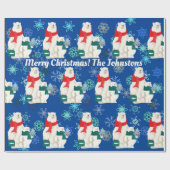 Big and Little Polar Bear and Snow Wrapping Paper Geschenkpapier (Flach)