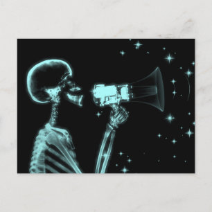 Big Announcement X-Ray Skeleton - Aquamarin Postkarte