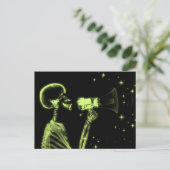 Big Announcement X-Ray Skeleton - Lime Green Postkarte (Stehend Vorderseite)