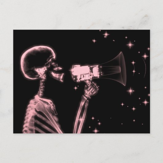 Big Announcement X-Ray Skeleton - Red Postkarte (Vorderseite)