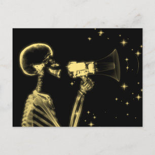 Big Announcement X-Ray Skelett - Gelb Postkarte
