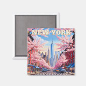 Big Apple Charm: New York Souvenir Magnet (Vorderseite/Rückseite)