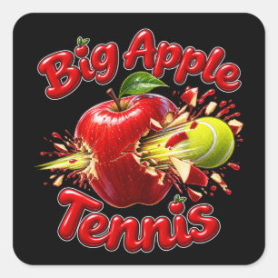 Big Apple Tennis - New Yorker Tennisturnier Quadratischer Aufkleber