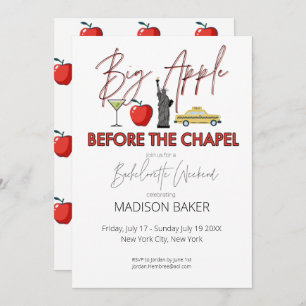 Big Apple vor der Kapelle Bachelorette laden Einladung