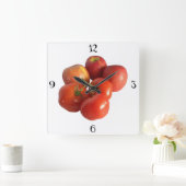 Big Apples and Tomatoes Wall Clock Quadratische Wanduhr (Zuhause)
