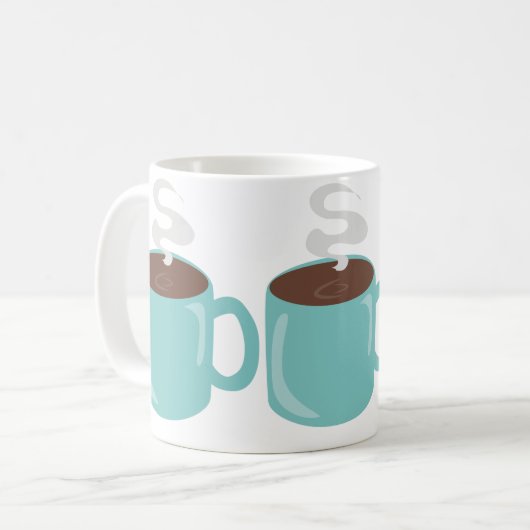 Big Aqua Blue Coffee Tasse Muster (Vorderseite Links)