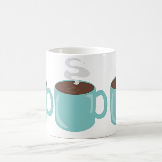 Big Aqua Blue Coffee Tasse Muster (Mittel)