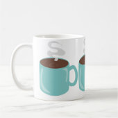 Big Aqua Blue Coffee Tasse Muster (Links)