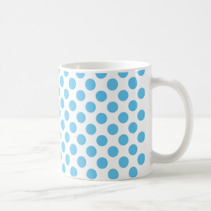 Big Aqua Dots auf Weiß Kaffeetasse