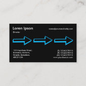 Big Arrow - Blau auf schwarz Visitenkarte (Rückseite)