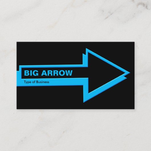 Big Arrow - Blau auf schwarz Visitenkarte (Vorderseite)