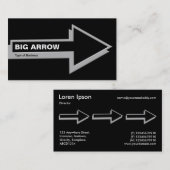 Big Arrow - Grau auf schwarz Visitenkarte (Vorne/Hinten)