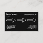 Big Arrow - Grau auf schwarz Visitenkarte (Rückseite)