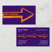 Big Arrow - Orange on Deep Lila Visitenkarte (Vorne/Hinten)