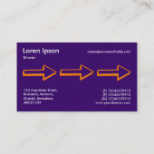 Big Arrow - Orange on Deep Lila Visitenkarte (Rückseite)