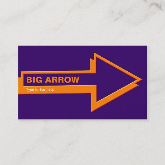 Big Arrow - Orange on Deep Lila Visitenkarte (Vorderseite)