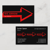 Big Arrow - Rot auf Schwarz Visitenkarte (Vorne/Hinten)