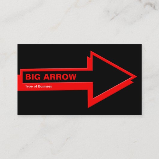 Big Arrow - Rot auf Schwarz Visitenkarte (Vorderseite)