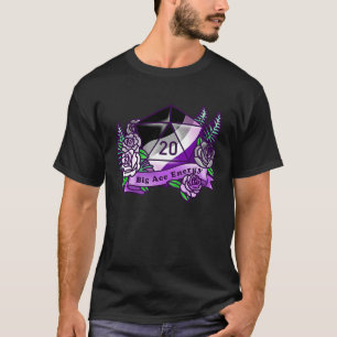 Big As Energy D20 Rainbow Pride Dice mit Rose T-Shirt