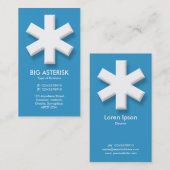 Big Asterisk - Blau (3399CC) Visitenkarte (Vorne/Hinten)