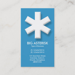 Big Asterisk - Blau (3399CC) Visitenkarte