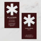 Big Asterisk - Dunkelbraun (330000) Visitenkarte (Vorne/Hinten)