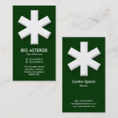 Big Asterisk - Dunkelgrün (003300) Visitenkarte (Vorne/Hinten)