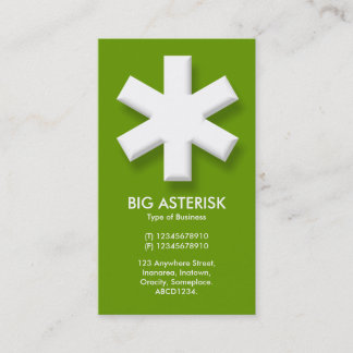 Big Asterisk - Green (669900) Visitenkarte
