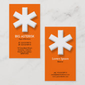 Big Asterisk - Orange (FF6600) Visitenkarte (Vorne/Hinten)