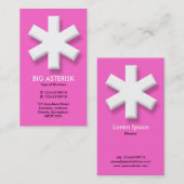 Big Asterisk - Pink (FF66CC) Visitenkarte (Vorne/Hinten)