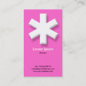 Big Asterisk - Pink (FF66CC) Visitenkarte (Rückseite)