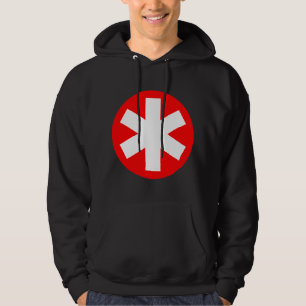Big Asterisk - Rot und Weiß Hoodie