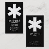 Big Asterisk - Schwarz Visitenkarte (Vorne/Hinten)