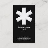 Big Asterisk - Schwarz Visitenkarte (Rückseite)