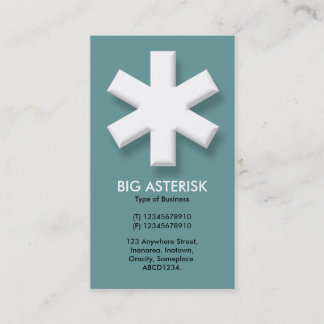 Big Asterisk - Türkisgrau (66999) Visitenkarte
