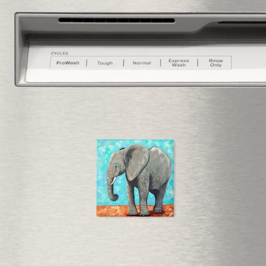 Big Baby Elephant Painting Magnet (In Situ (Geschirrspüler))