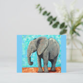 Big Baby Elephant Painting Postcard Postkarte (Stehend Vorderseite)