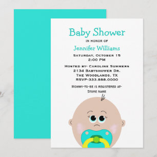 Big Baby Face Baby Shower Einladung