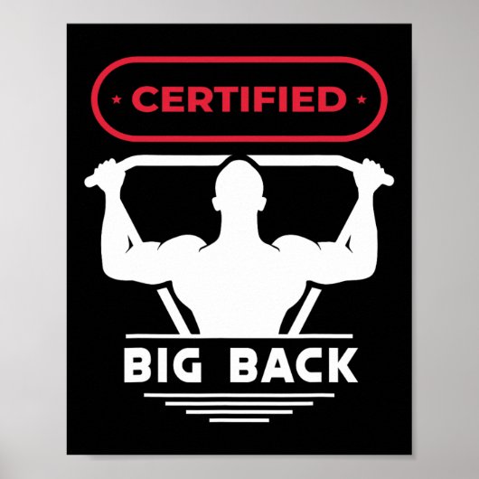 Big Back Certified Big Back Design Bodybuilding Poster (Vorne)