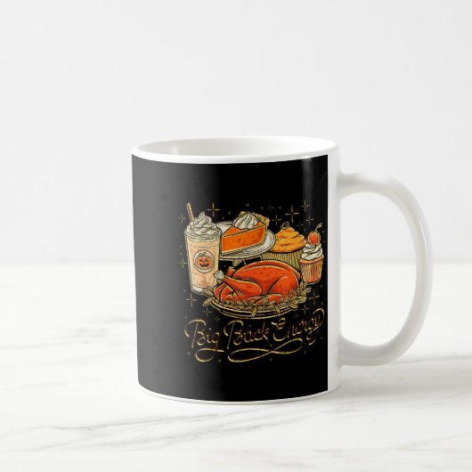 Big Back Energy Retro Leg Day Turkey Funny Thanksg Kaffeetasse (Rechts)