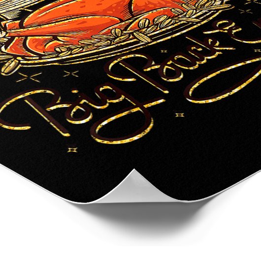 Big Back Energy Retro Leg Day Turkey Funny Thanksg Poster (Ecke)